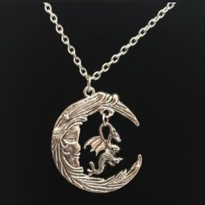 Crescent moon and Dragon necklace